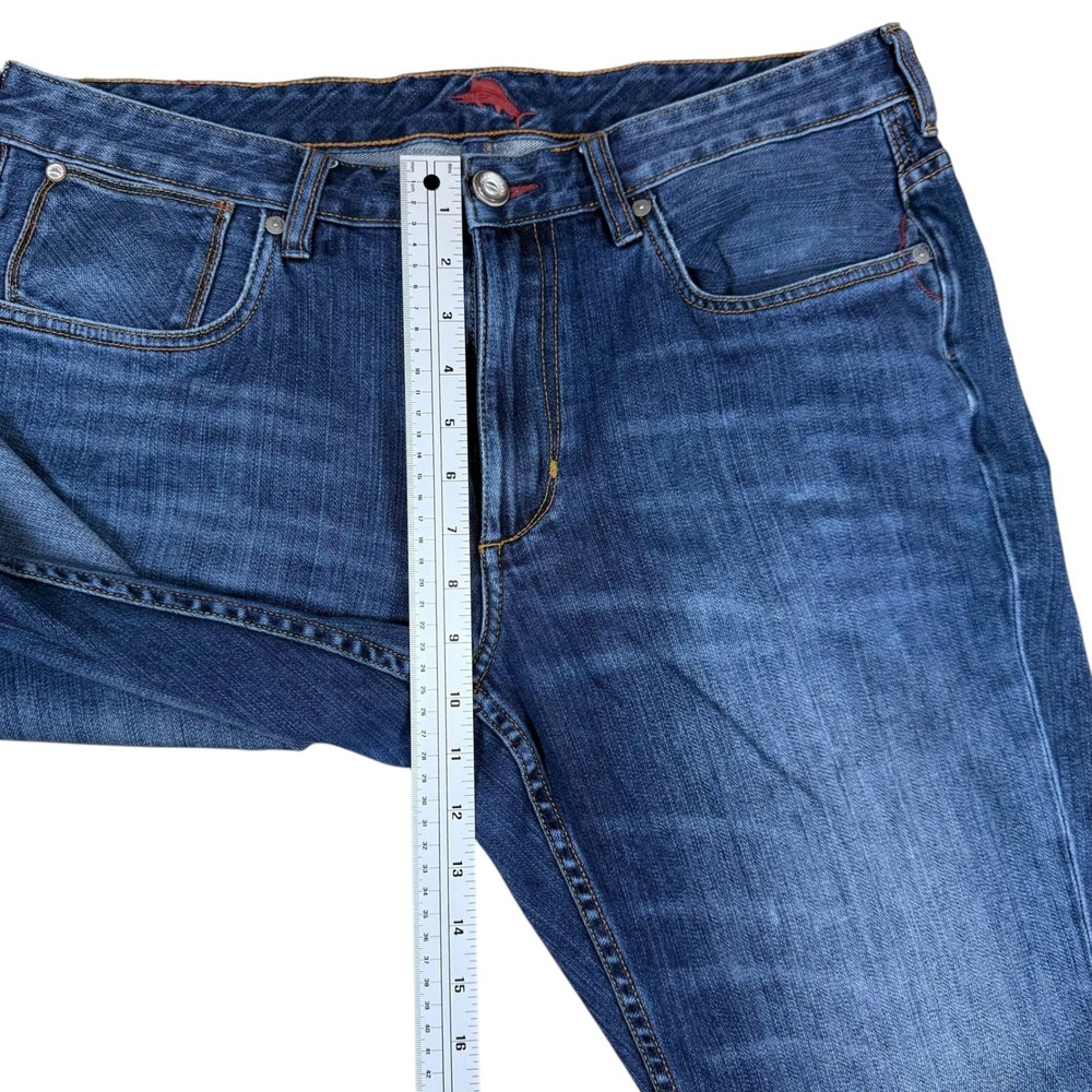 Tommy Bahama Authentic Mens 36x34 Blue Medium Wash Straight Leg Denim Jeans - Picture 8 of 9